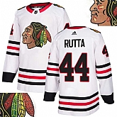 Blackhawks #44 Rutta White With Special Glittery Logo Adidas Jersey,baseball caps,new era cap wholesale,wholesale hats